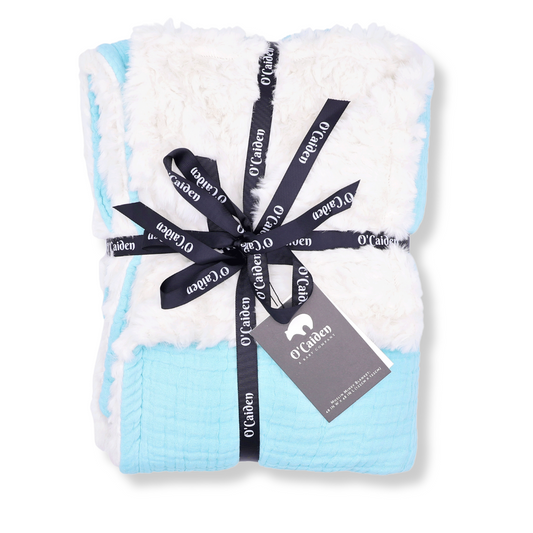 Muslin Minky™ Blanket - Aero Blue