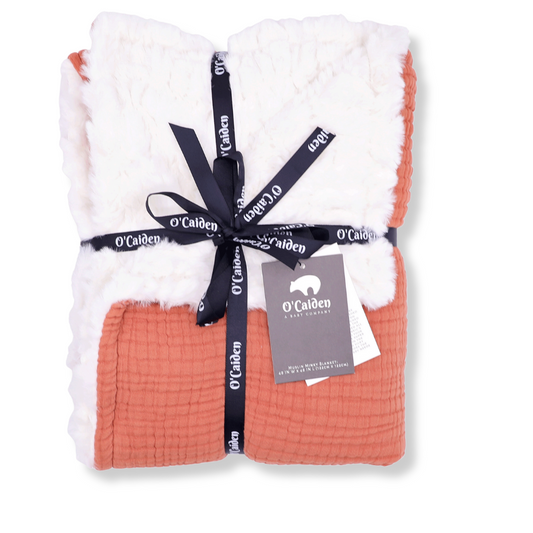 Muslin Minky™ Blanket - Coral